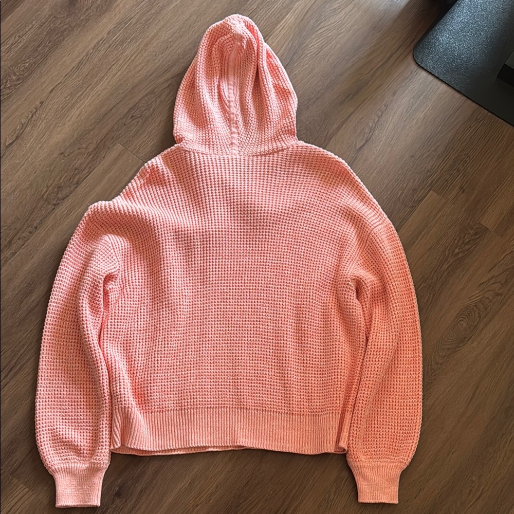 NWT GAP Coral Waffle Hooded Sweater - Picture 5 of 5